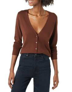 Amazon Essentials Women's Lightweight V-Neck Cardigan