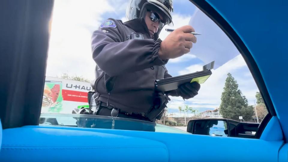 California Police Officer Stops Tourist Car for Exhaust Noise Violation