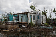 <p>Homes sit in ruins at Codrington on the island of Barbuda just after a month after Hurricane Irma struck the Caribbean islands of Antigua and Barbuda, October 7, 2017. REUTERS/Shannon Stapleton </p>