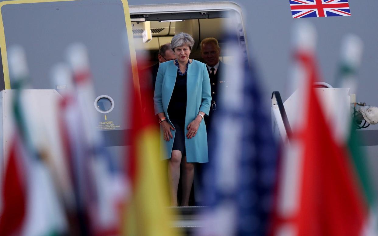 Theresa May, the Prime Minister, arrives in Hamburg for the G20 summit on July 6 - Getty Images Europe