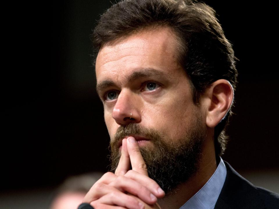 Twitter CEO Jack Dorsey testifies before the Senate Intelligence Committee hearing on 'Foreign Influence Operations and Their Use of Social Media Platforms' on Capitol Hill, Wednesday, Sept. 5, 2018, in Washington. (AP Photo/Jose Luis Magana)