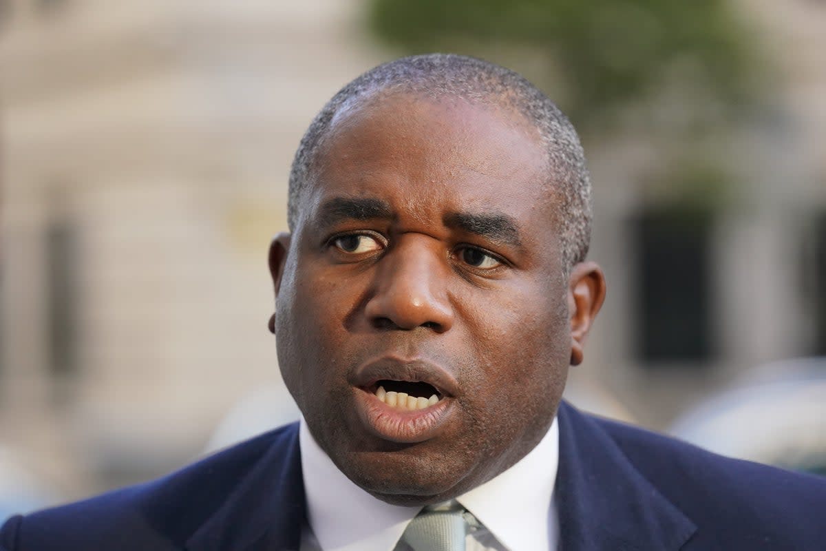 Shadow foreign secretary David Lammy (PA Wire)