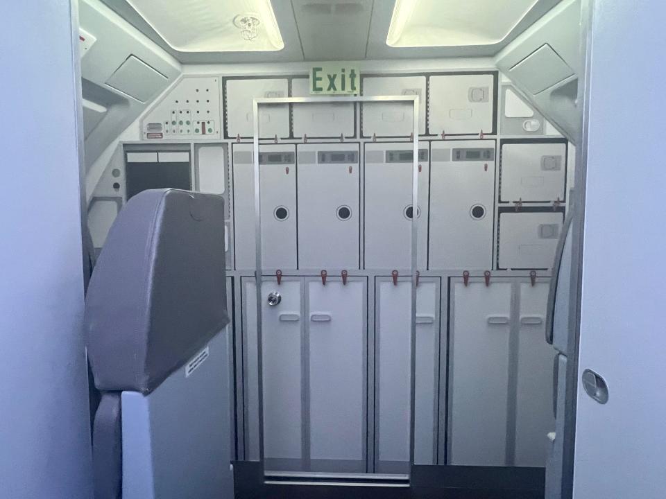 Galley area on the A320 mock up — Air New Zealand's Academy of Learning in Auckland.