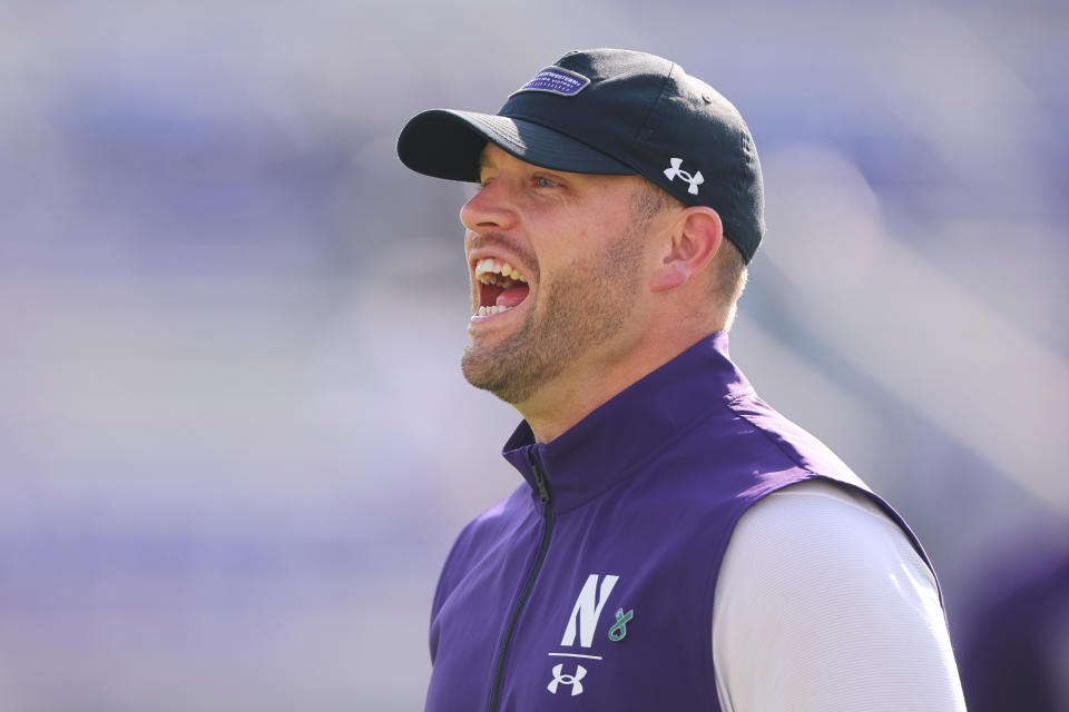 Northwestern interim head coach David Braun is making a case this season to earn the permanent job. Will the school stick with him? (Photo by Michael Reaves/Getty Images)