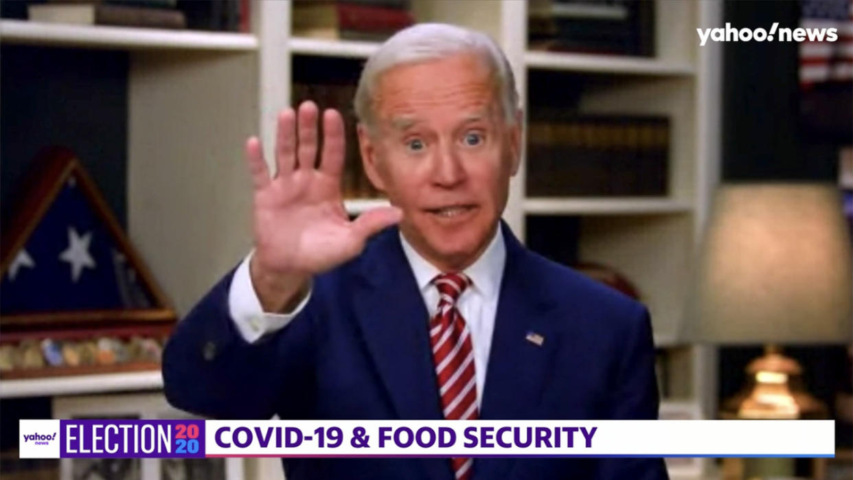 Joe Biden during a Yahoo News Town Hall. (Screengrab via Yahoo News)