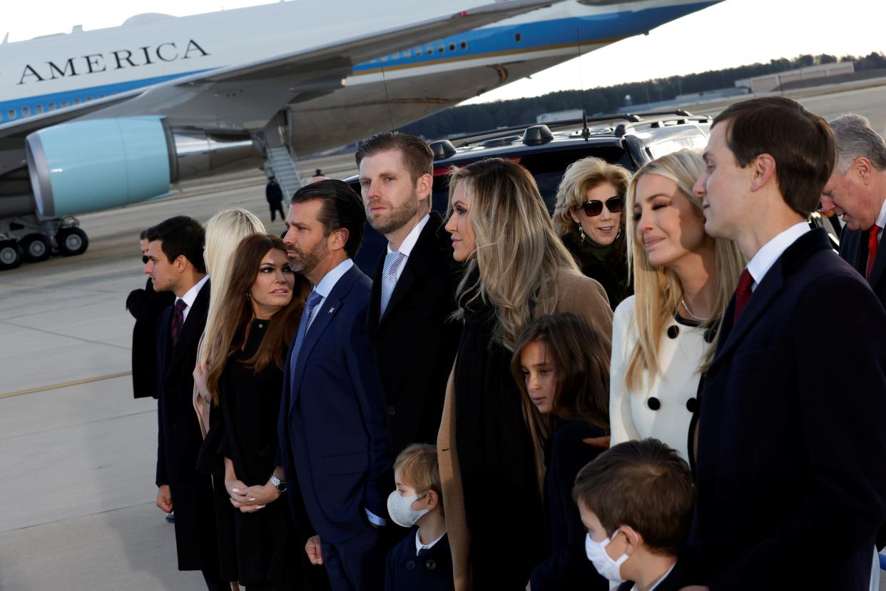 <p>Trump family members leave Washington DC on Wednesday</p> (REUTERS)