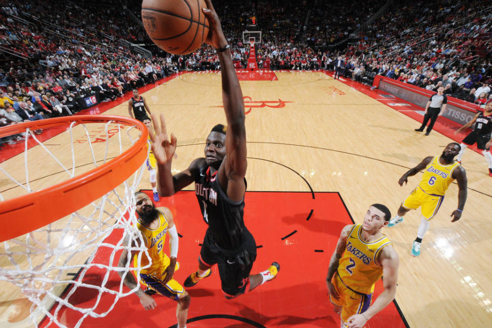 Clint Capela has been on a tear ever since Chris Paul went down. (Photo by Bill Baptist/NBAE via Getty Images)