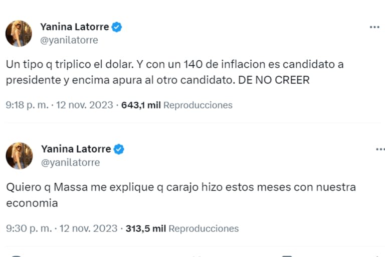 El descargo de Yanina Latorre