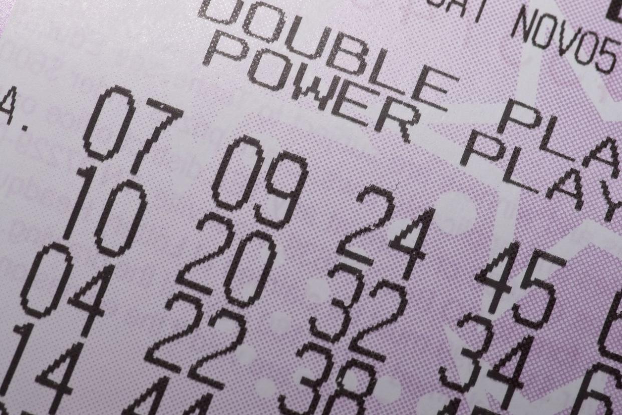 Lottery numbers on a ticket