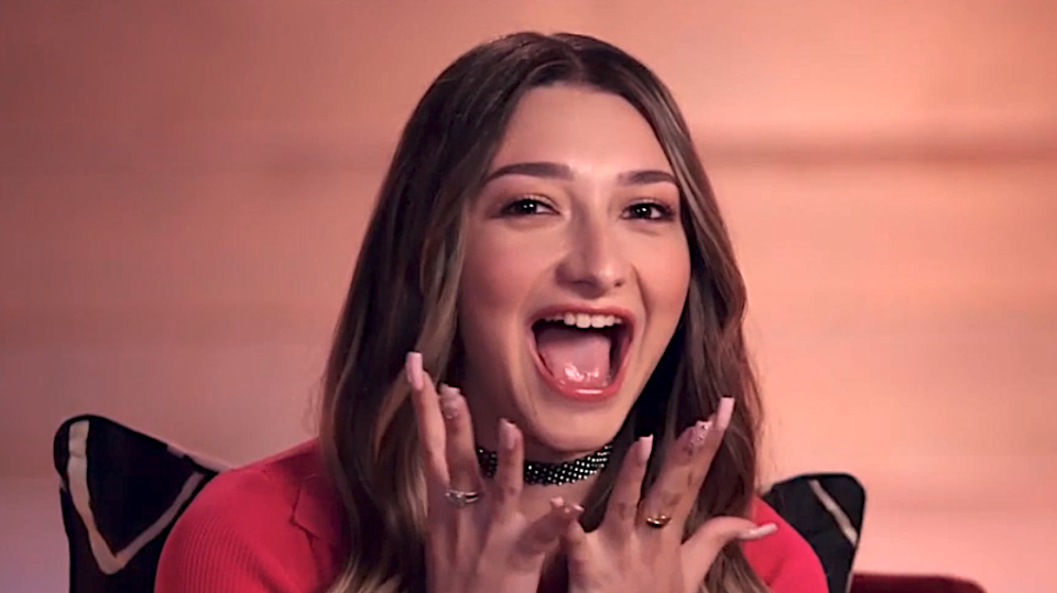 Jillian Jordyn get pumped for her 'The Voice' Season 22 audition. (Photo: NBC)