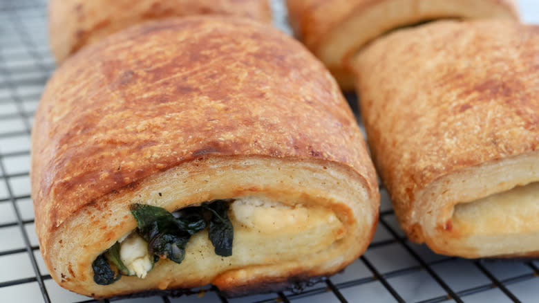 croissants with spinach filling