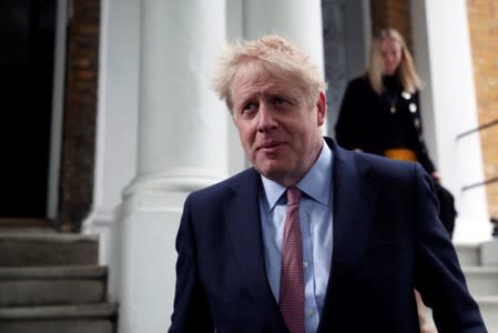 PM hopeful Boris Johnson leaves his home in London