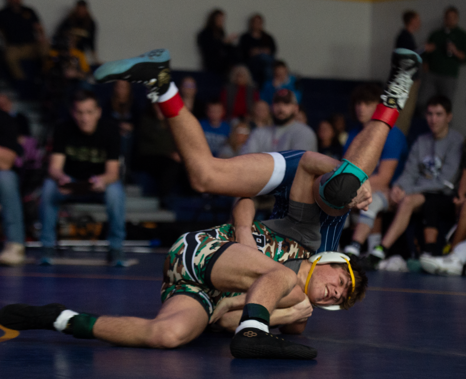 Streetsboro's Anthony Sindelar competes earlier this year in the Dual at the School.