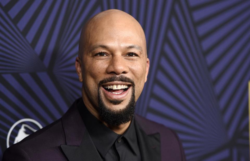 FILE - In this Friday, Feb. 17, 2017, file photo, actor/musician Common poses at the 2017 ABFF Honors: A Celebration of Hollywood, at the Beverly Hilton in Beverly Hills, Calif. Common and Corinne Bailey Rae are set to make their debut at the Playboy Jazz Festival in Los Angeles' Hollywood Bowl June 10-11. (Photo by Chris Pizzello/Invision/AP, File)