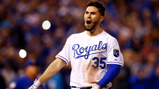 Kansas City Royals Eric Hosmer waits for batting practice for game