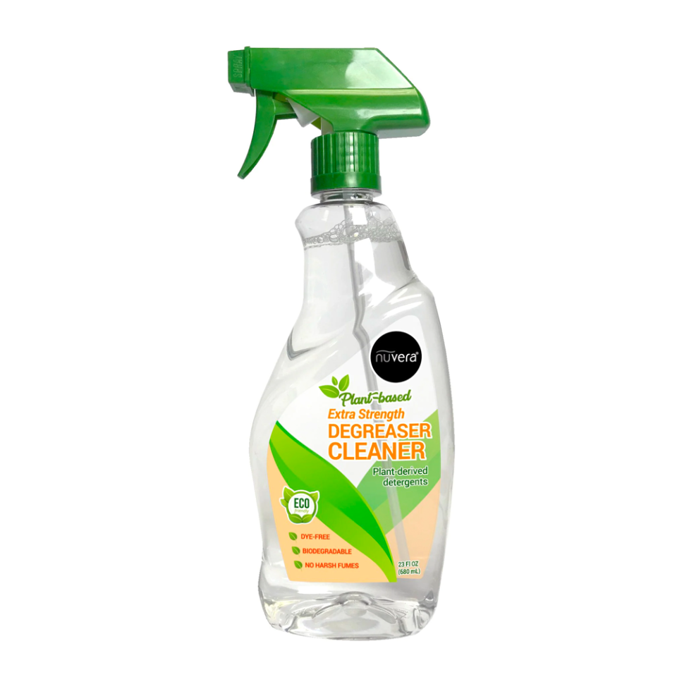 <p><a href="https://www.nuveraproducts.com/products/plant-based-degreaser-cleaner" rel="nofollow noopener" target="_blank" data-ylk="slk:Shop Now;elm:context_link;itc:0;sec:content-canvas" class="link ">Shop Now</a></p><p>Plant Based Degreaser Cleaner</p><p>nuveraproducts.com</p><p>$6.99</p><span class="copyright">Nuvera</span>