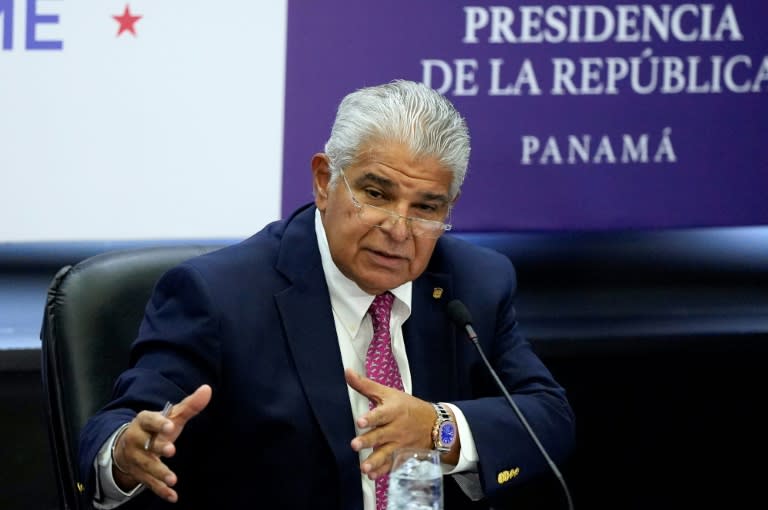 El presidente de Panamá, José Raúl Mulino, en rueda de prensa en Ciudad de Panamá, el 18 de julio de 2024 (ARNULFO FRANCO)
