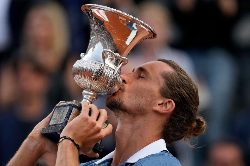 Alexander Zverev secured the Italian Open in a statement performance ahead of Roland Garros  (AP)