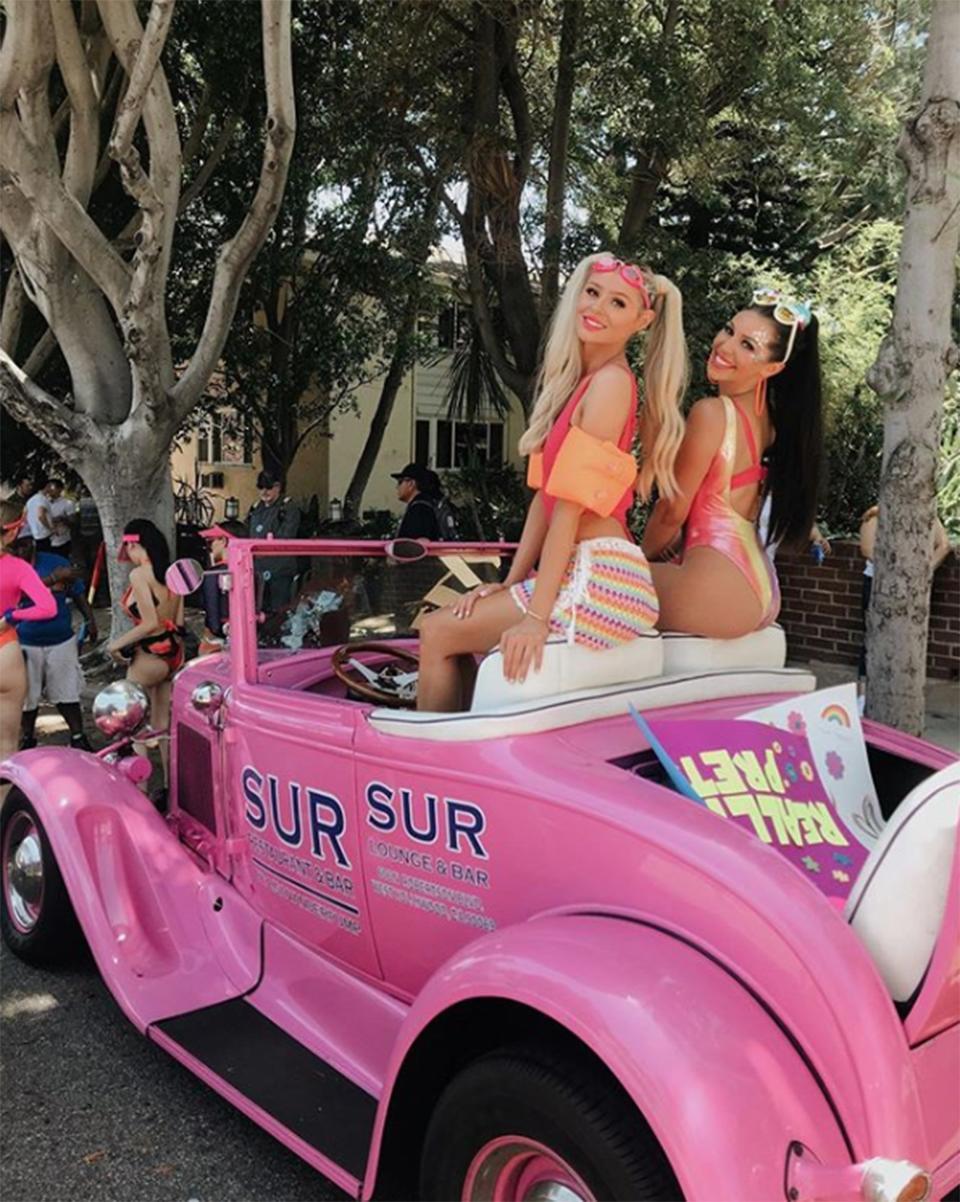 "love is love. happy pride!! 🌈❤️💛💚💙💜," the <em>Vanderpump Rules</em> star captioned a <a href="https://www.instagram.com/p/BygLPh1Jv9T/" rel="nofollow noopener" target="_blank" data-ylk="slk:photo;elm:context_link;itc:0;sec:content-canvas" class="link ">photo</a> of herself and the newest SUR server Raquel Leviss.