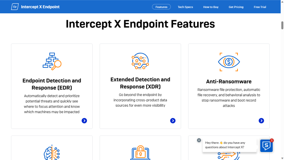 Sophos Intercept X Advanced: Features