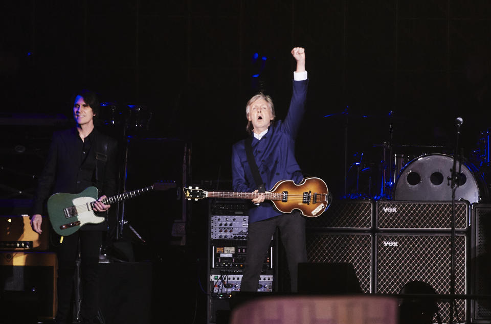 Paul McCartney at the Paul McCartney Got Back Tour performance held at SoFi Stadium on May 13th, 2022 in Los Angeles, California. - Credit: Michael Buckner for Variety