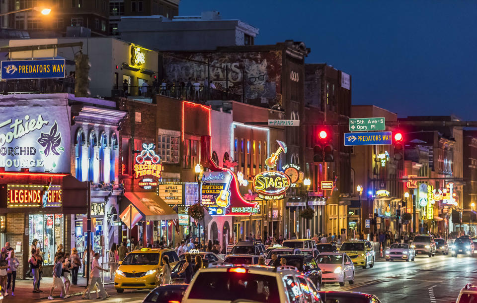 Country Music bars on Broadway in Nashville. | John Greim—LightRocket via Getty Images