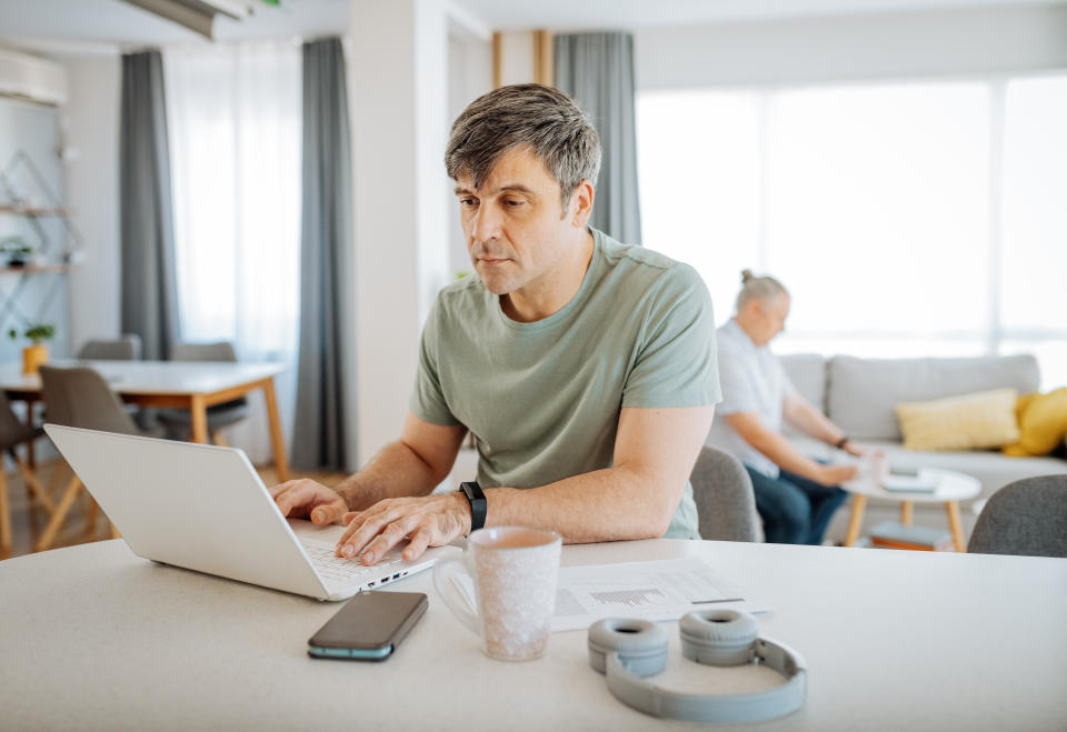 Mature man working from home 