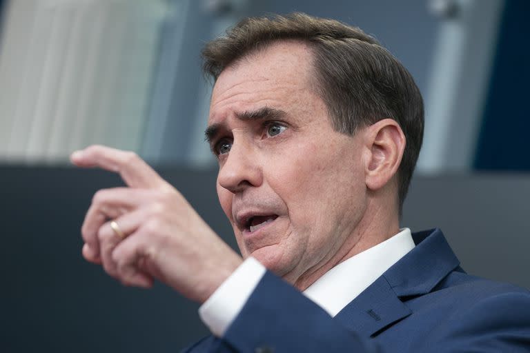 El vocero del Consejo de Seguridad Nacional John Kirby en sesión informativa en la Casa Blanca