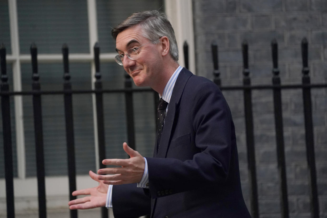 Jacob Rees-Mogg in Downing Street, London, as Prime Minister Boris Johnson reshuffles his Cabinet to appoint a 