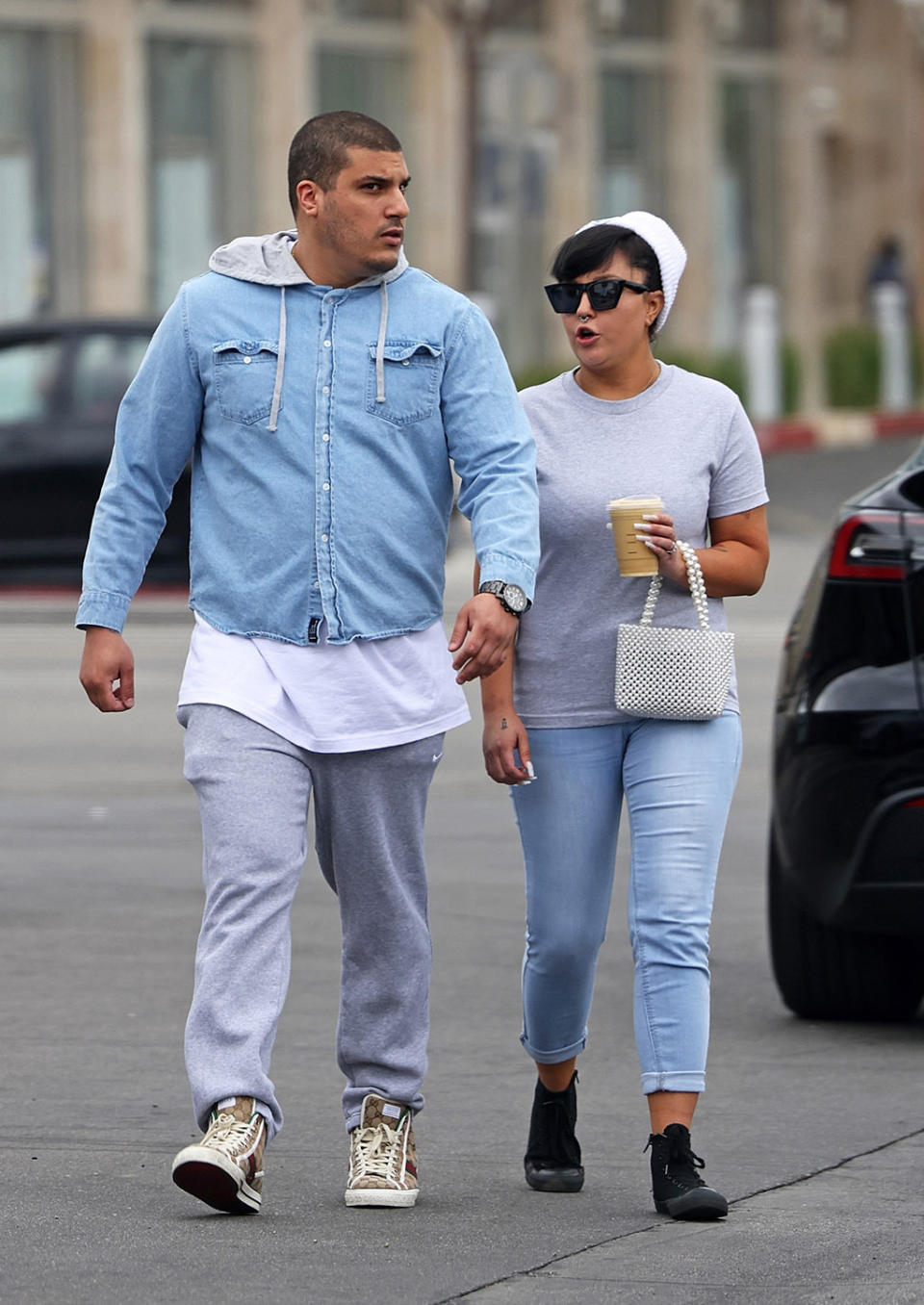 Amanda Bynes and Paul Michael — together in L.A. on Thursday — are spotted for the first time since police were called to their home overnight amid a dispute. He reportedly told police she took his Adderall and was acting out of control, kicking him out of their home. She later used Instagram to publicly accuse him of secretly doing drugs and watching porn. (Photo: BACKGRID)