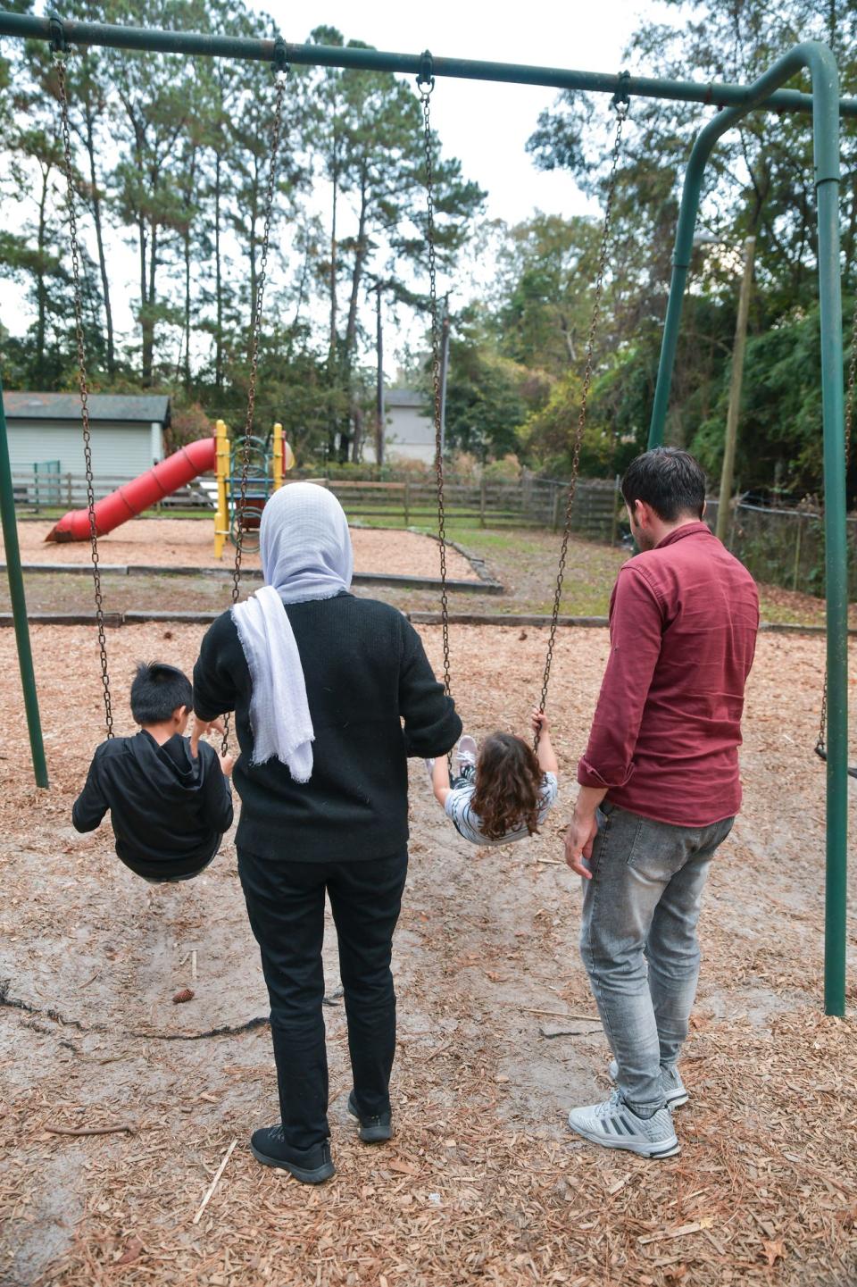 The playground offers some joy for the children and the adults who recently arrived in Savannah from Afghanistan.