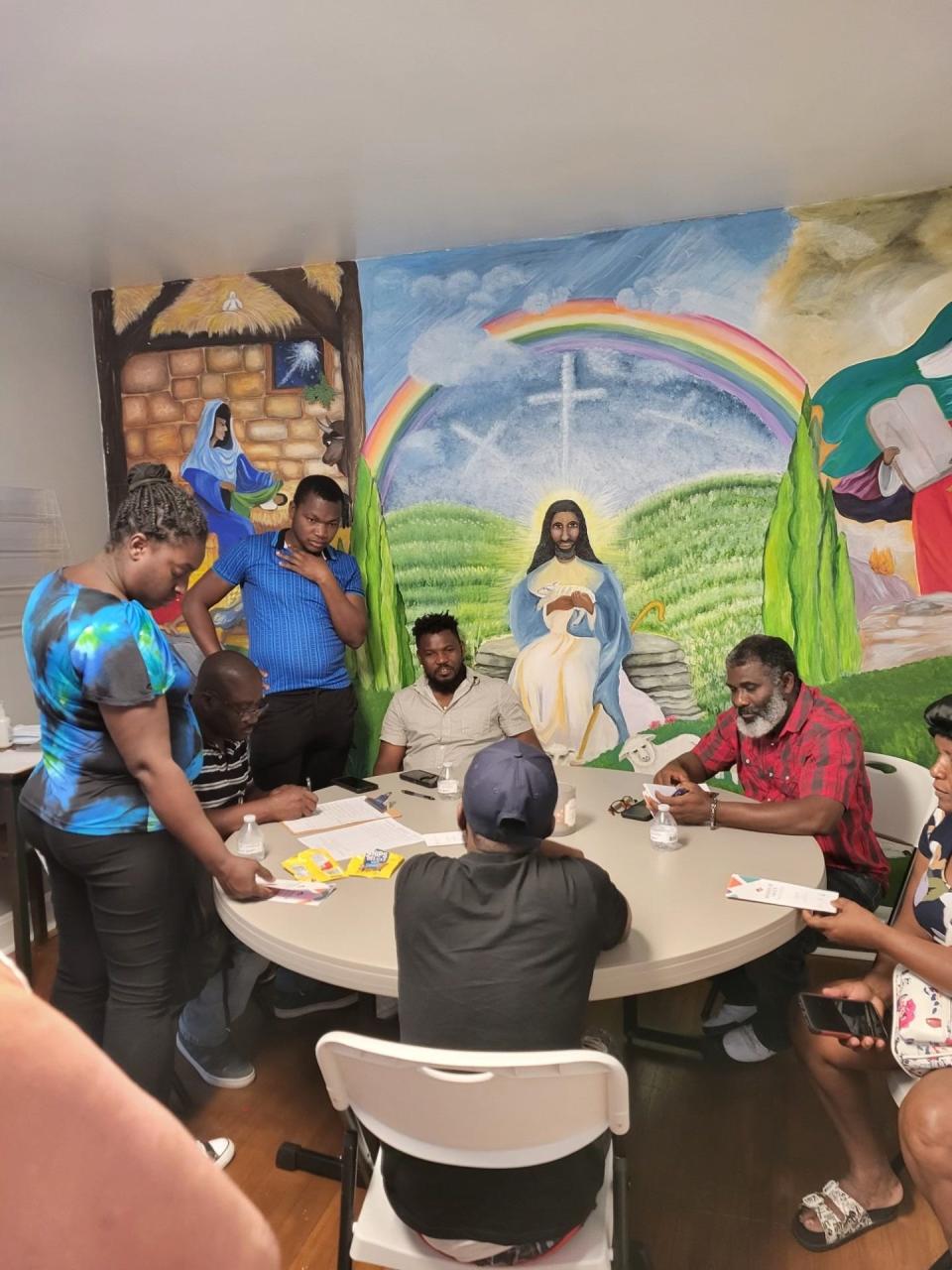 Members attend sessions at the Grace and Peace Lutheran Church on Boeke Road in Evansville.