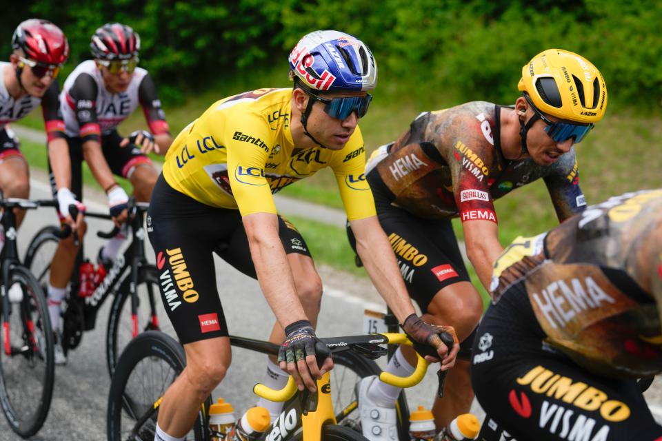 Wout van Aert has the yellow jersey after three stages of the Tour de France (Thibault Camus/AP) (AP)