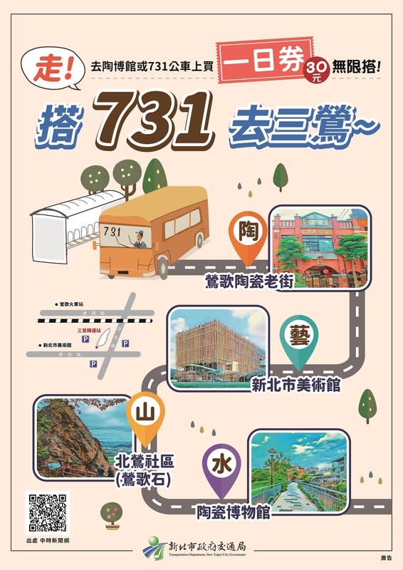 731~一起去三鶯。   圖：新北市交通局提供