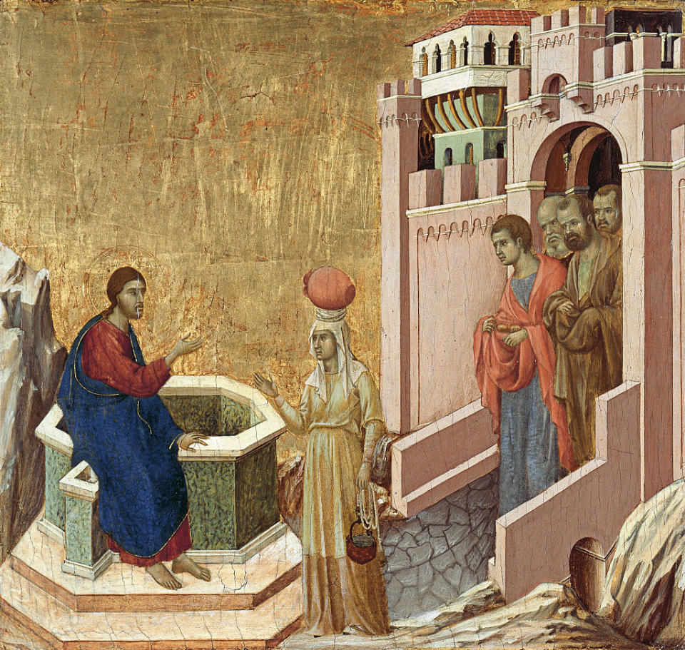 Cristo y la Samaritana, de Duccio di Buoninsegna (1310-1311)