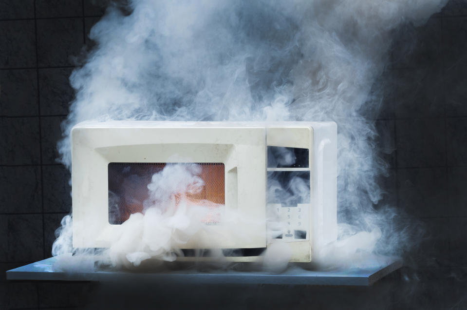 Fire in the microwave oven (Getty Creative)