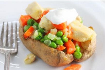 Chicken Pot Pie Baked Potatoes