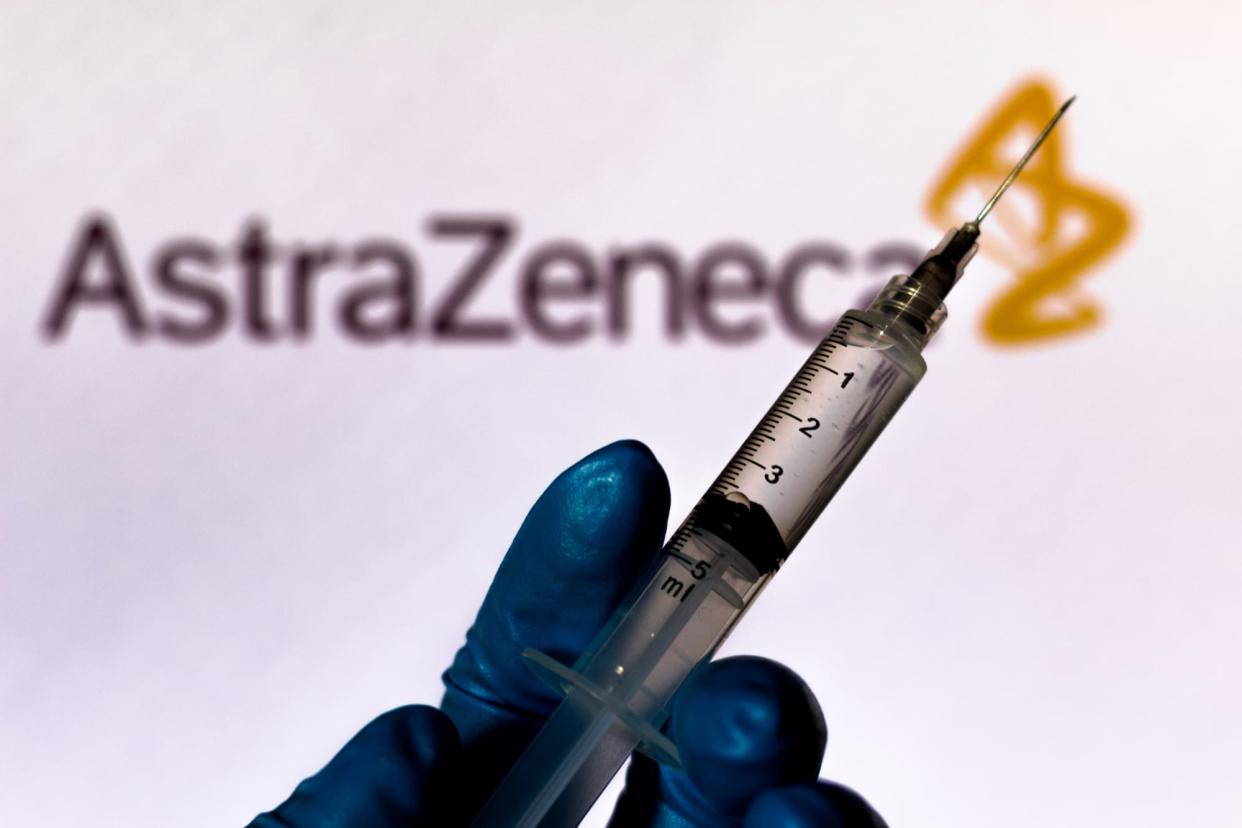 In this photo illustration a medical syringe is seen with...