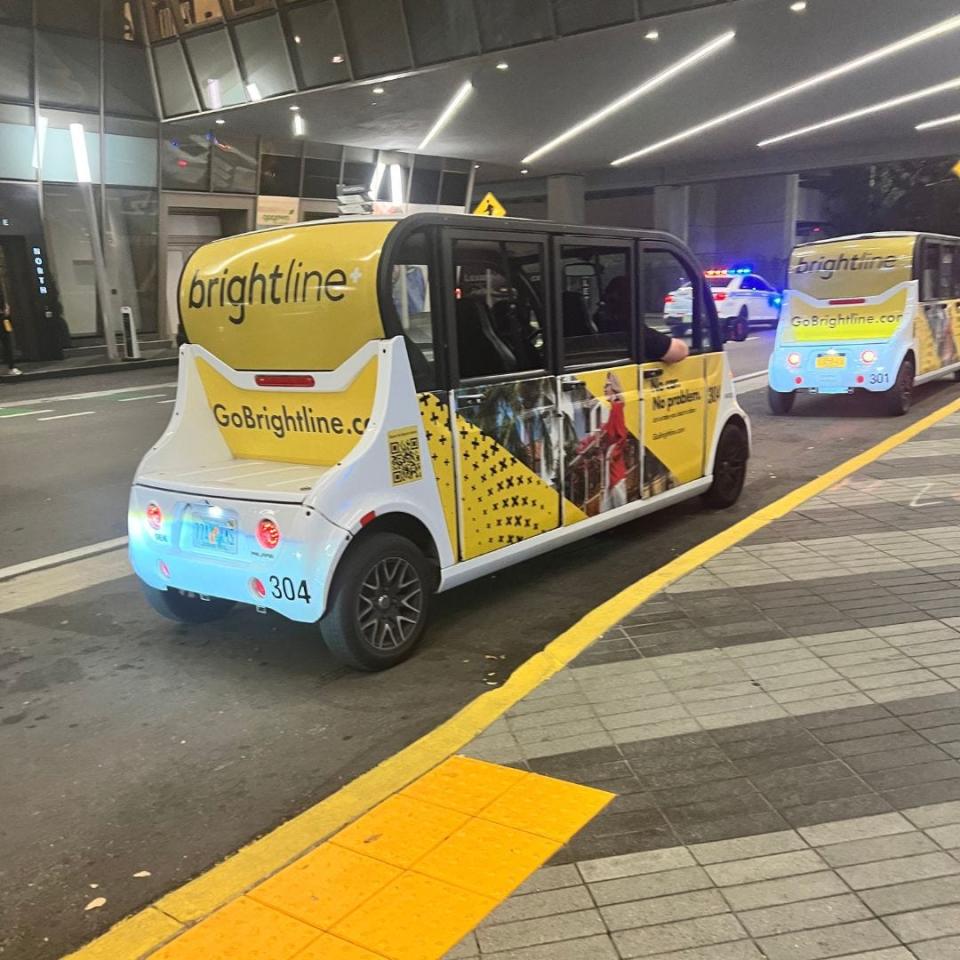 small car with brightline imaging on it in garage