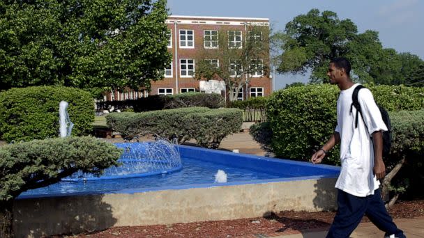 PHOTO: A student walks across the Langston University campus in Langston, Okla., April 21, 2005. (AP, FILE)