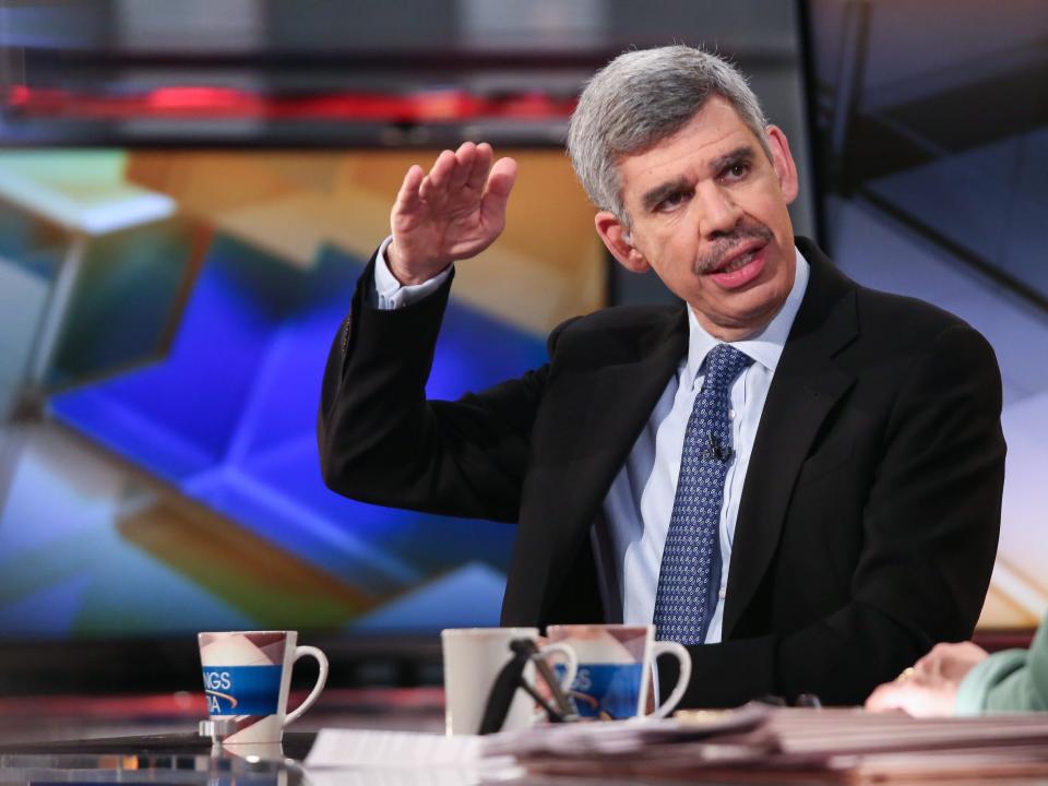 Mohamed El-Erian, Chief Economic Adviser of Allianz appears on a segment of "Mornings With Maria" with Maria Bartiromo on the FOX Business Network at FOX Studios on April 29, 2016 in New York City.