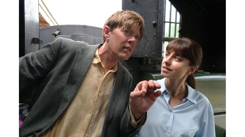 Kris Marshall and Zahra Ahmadi in Beyond Paradise