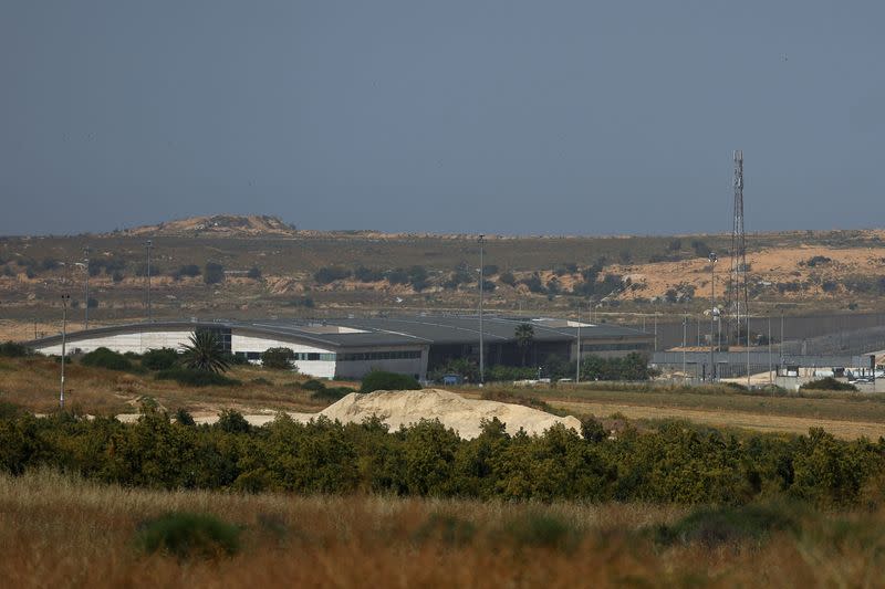 A general view of the Erez Crossing with the Gaza Strip in the background after the Israeli cabinet approved the reopening of the crossing into northern Gaza