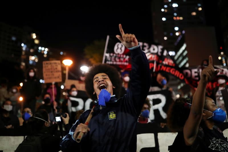 Protest against racism and police violence, in Sao Paulo