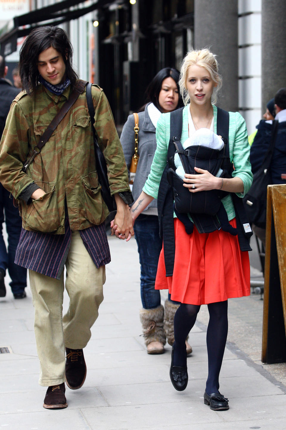 Bob Geldof’s daughter Peaches gives birth to son Astala Dylan Willow Cohen-Geldof on April 23, 2012. She is already expecting her next child with partner Thomas Cohen.