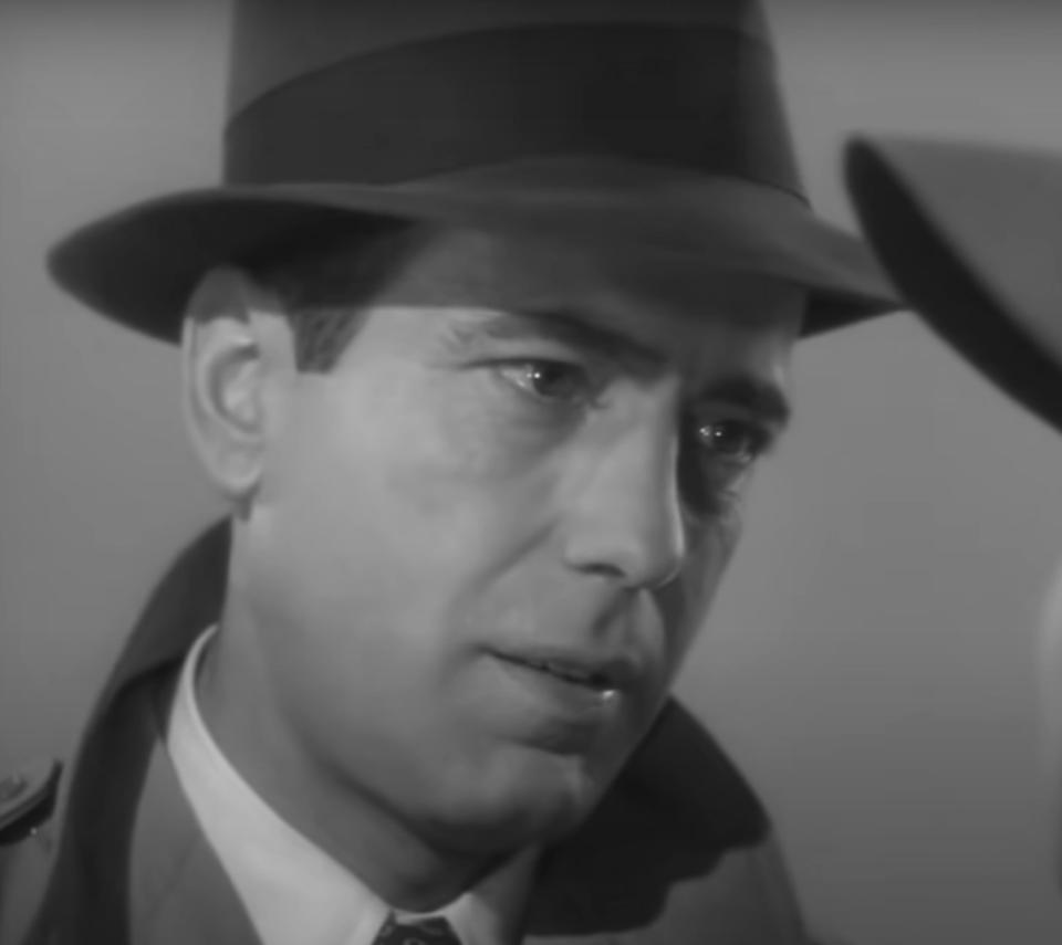 Humphrey Bogart as Rick says goodbye to Ilsa in "Casablanca"