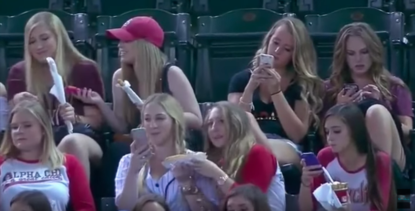If you didn’t get a photo were you even there. Source: Youtube / MLB Baseball