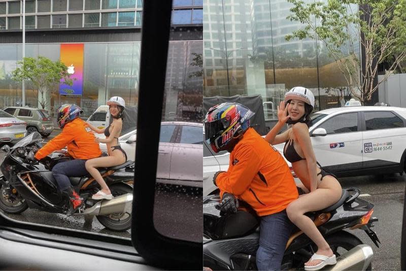 這宣傳太「胸狠」了！一群比基尼正妹「騎乘位」趴趴走，全首爾鄉民興奮了。（翻自salgoonews.com）
