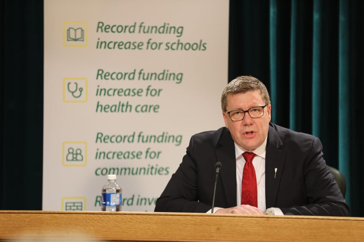 Saskatchewan Premier Scott Moe said 'record' spending was needed due to a growing population. (Alexander Quon/CBC - image credit)