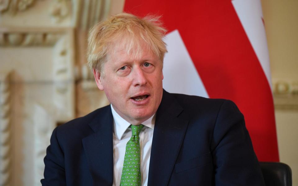 Boris Johnson pictured while meeting Jacinda Ardern, the New Zealand prime minister, on Friday. The Prime Minister later spoke to an MP who has witnessed Chris Pincher's behaviour - Chris J Ratcliffe/EPA-EFE/Shutterstock